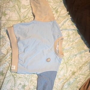 Blue and Tan Long Sleeve Sweatshirt